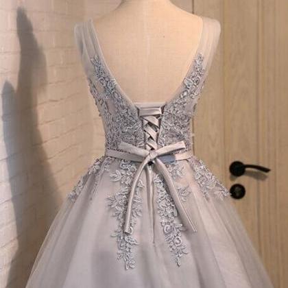 Charming Grey Homecoming Dresses,short Prom..