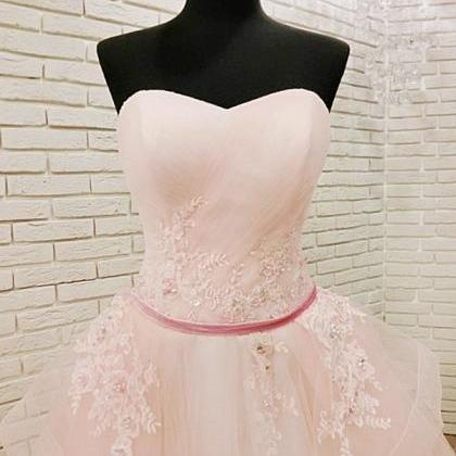 Pink Tulle Long Quinceanera Gown Featuring..