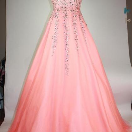Luxury Coral Prom Dresses Long Elegant Tulle..