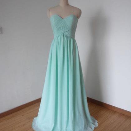 Light Blue Chiffon Bridesmaid Dresses, Elegant..