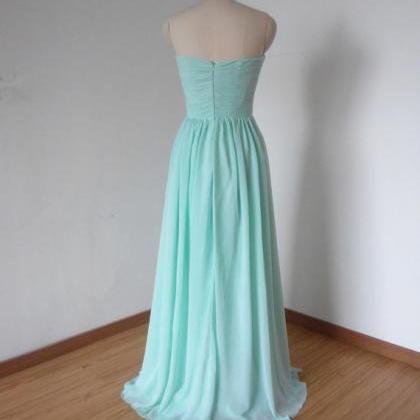 Light Blue Chiffon Bridesmaid Dresses, Elegant..