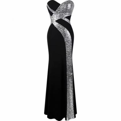 Sexy Black Prom Dresses Backless Prom Dress Real..