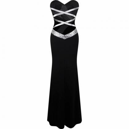 Sexy Black Prom Dresses Backless Prom Dress Real..