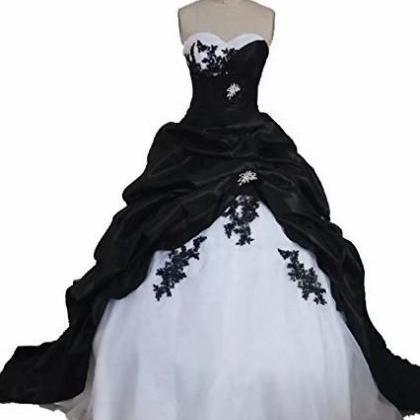 Black Wedding Dresses Appliue Sweet..