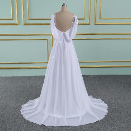 2019 Elegant Wedding Dresses V Neck..