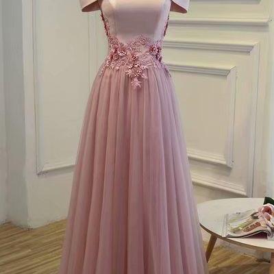 Fashion Blush Pink Formal Dresses Featuring Satin..