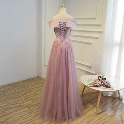 Fashion Blush Pink Formal Dresses Featuring Satin..