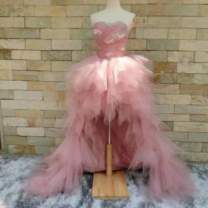 Luxury Wedding Party Dress Pink Formal Dresses..