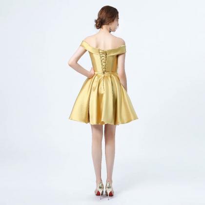 Gold Short Prom Dress,graduation Dresses,short..