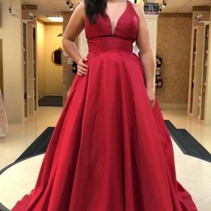 Red Women Gowns A-line Prom Dresses, Prom..