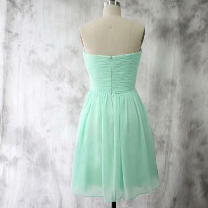 Mint Green Mini Chiffon Homecoming Dresses Short..