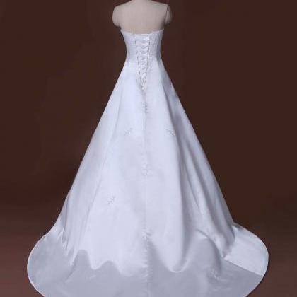 2019 White Wedding Dress, Strapless Wedding Dress,..