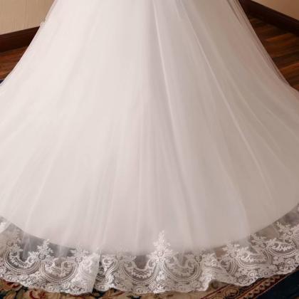 Ivory Wedding Dress, V Neck Wedding Dress, 2019..