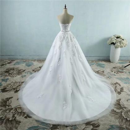 Wedding Dress, Lace Applique Wedding Dress, 2019..