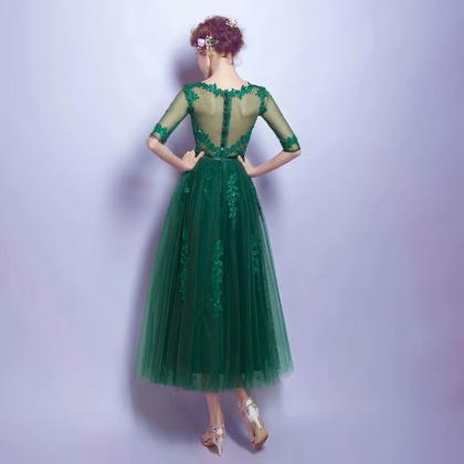 2019 Green Sexy Prom Dresses 2019 Tea Length Girl..