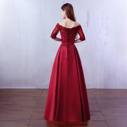 Elegant Wine Red Prom Dresses Long 2019..