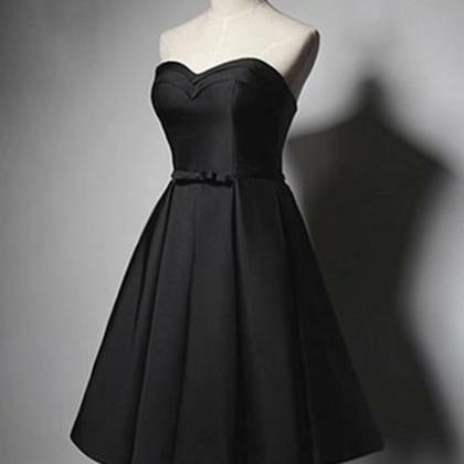 Black Prom Dresses 2019 Sweetheart Satin Lace-up..
