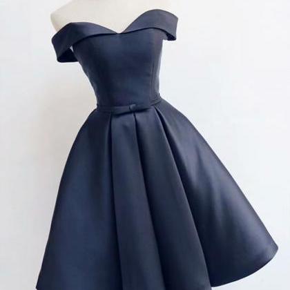Short Prom Dresses 2018 Strapless Vintage Navy..