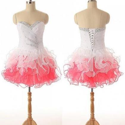 Sweetheart Colorful Homecoming Dresses Beaded..