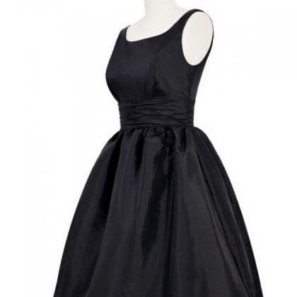 Black Short A-line Evening Dress Featuring Square..