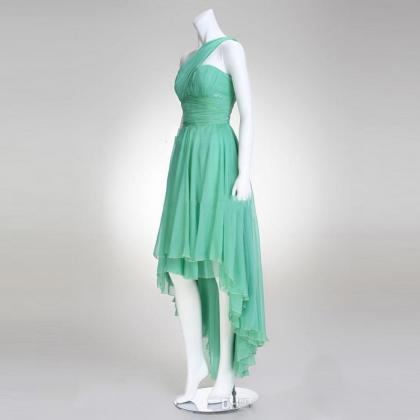 Seyx Mint Green Prom Gowns High Low One Shoulder..