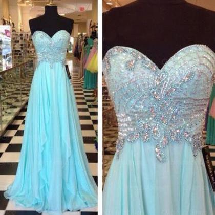Sparkly Light Blue Sweetheart Prom ..