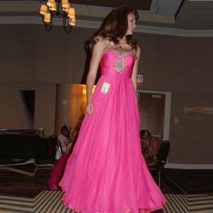 Charming Pink Chiffon Prom Dresses Featuring..