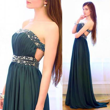 Sexy Teal Sweetheart Prom Gowns Beaded Embellished..