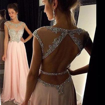 Sexy Women Strapless Beaded Formal Dresses Pink..