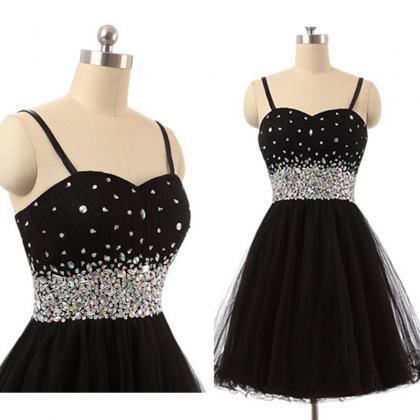Sparkly Black Homecoming Dresses,short Prom..