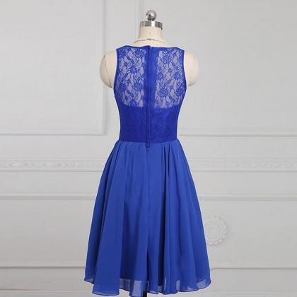 Royal Blue Short A-line Evening Dress Featuring..