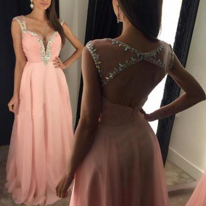 Sexy Backless Women Strapless Beaded Formal..