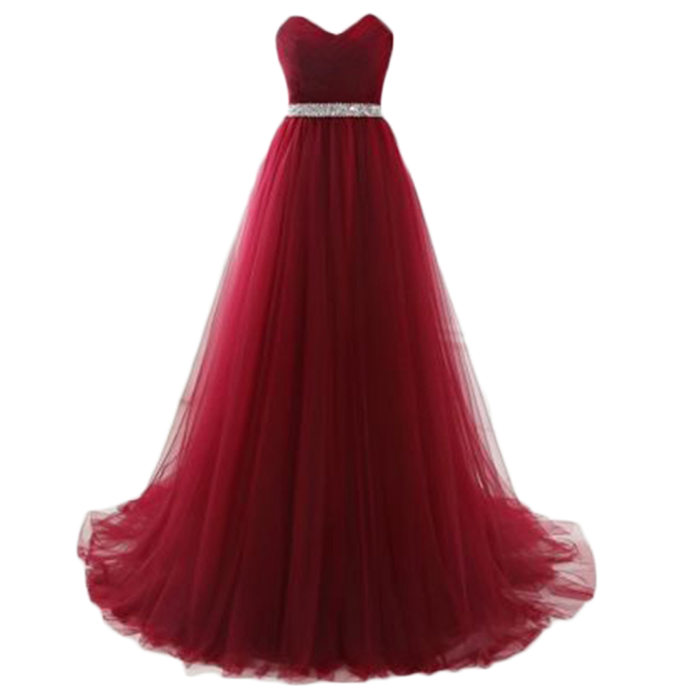 Elegant Long Burgundy Tulle Prom Dresses Featuring Plunge V And Beaded Bodice Floor Length Evening Formal Gowns