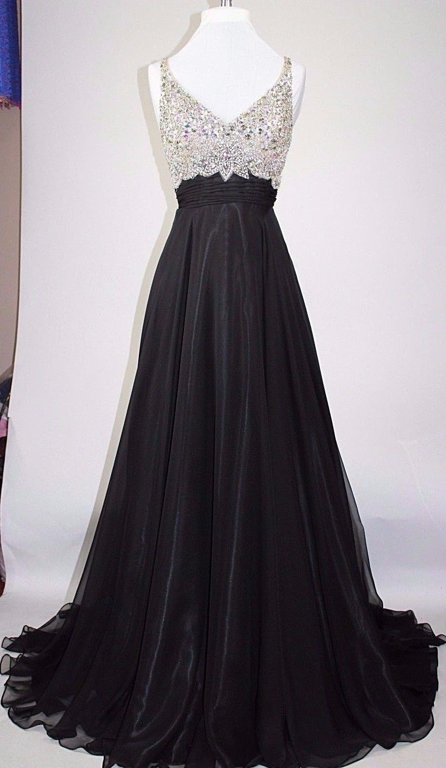 2018 Black Prom Dresses Long Elegant Backless Beaded Evening Gowns - Formal Dresses, Party Dress