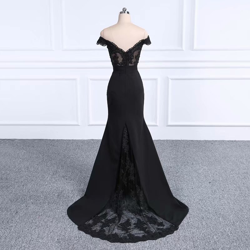 knee length dresses for ladies Adora Design 3123 Off Shoulder Glitter Mermaid Formal Prom Gown main image 1