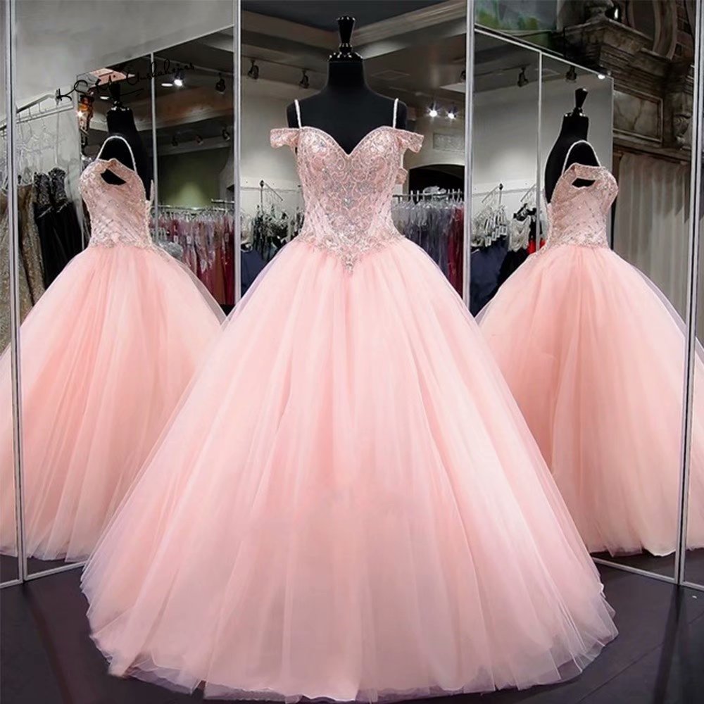 2019 Quinceanera Dresses Beaded Sweet 16 Dress Debutante Gowns Tulle Formal Prom Patry Gown
