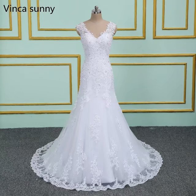New Long Wedding Dresses V Neck Strapless Bridal Dress Floor Length White Wedding Gown