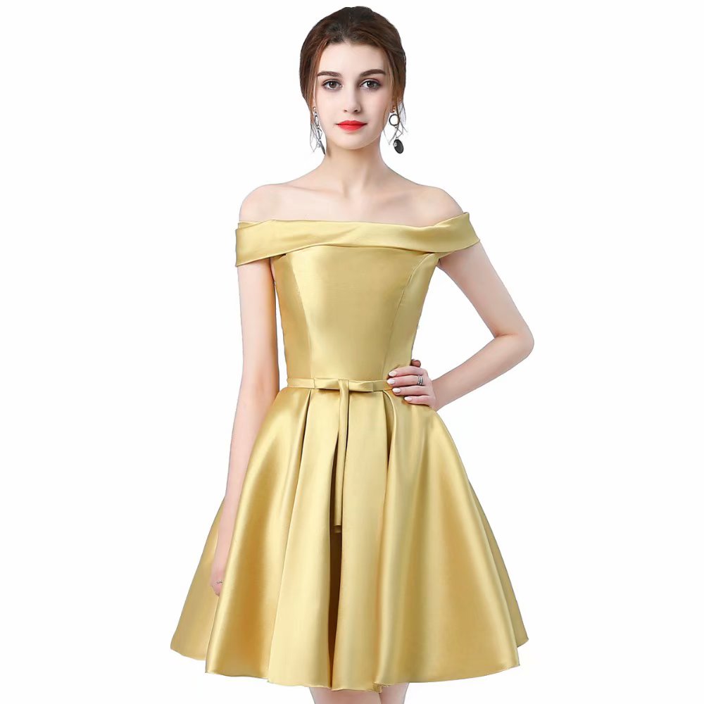 open lace back dress Gold Short homecoming Dresses Glitter Cocktail Party Dress, Mini Shiny –  cherishgirls main image 1