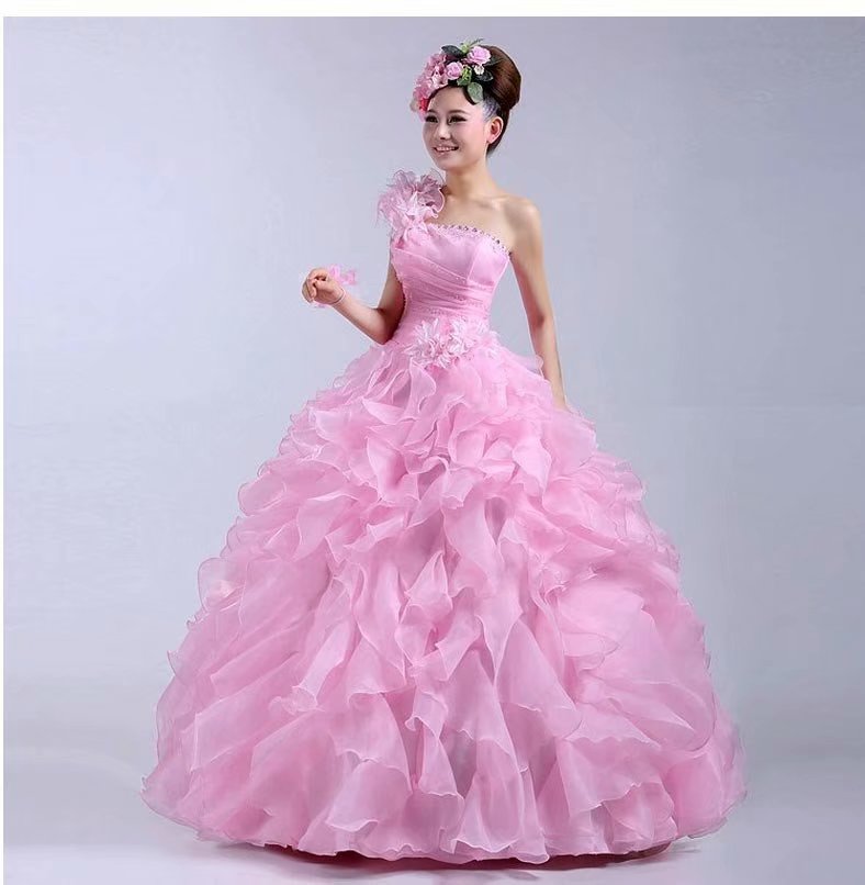 Pink Long Prom Evening Dresses ,Sexy Prom Dress main image 1