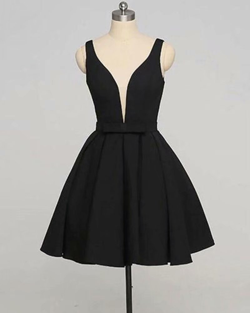 Black semi formal 2025 dresses knee length
