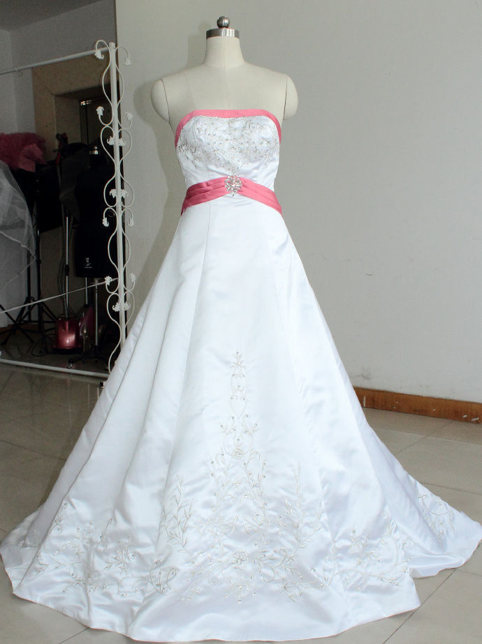 zara embroidered poplin dress Rose Manor Pink Strap Embroidered Printed Floor-Length Wedding Dress P –  PreppyDress main image 0