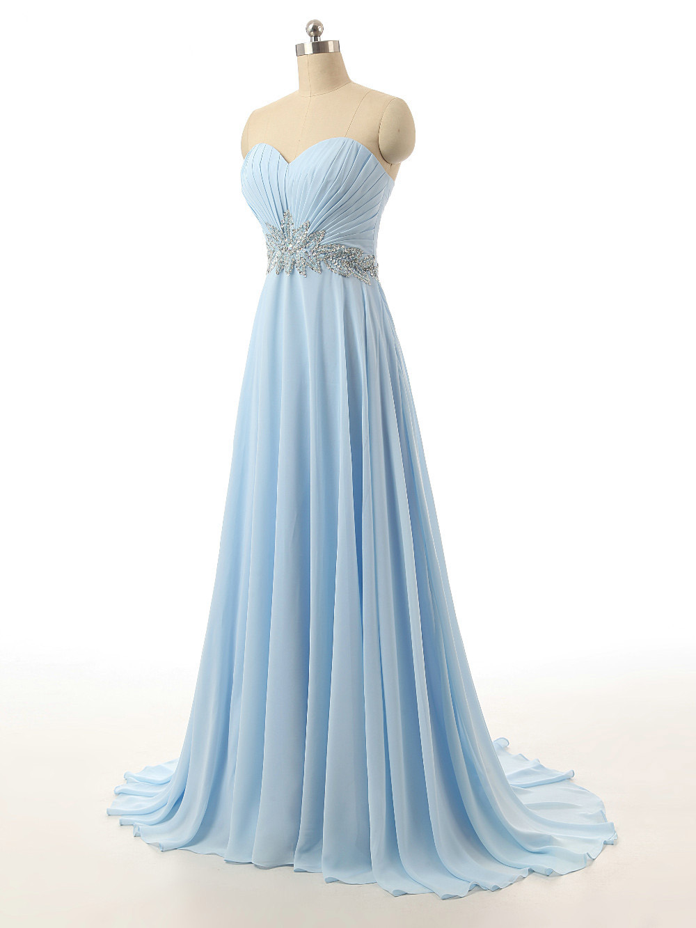 Charming Sweetheart Light Blue Bridesmaid Dresses, Beautiful Floor Length Chiffon Bridesmaid Dresses, Wedding Party Dresses,formal Gowns,prom