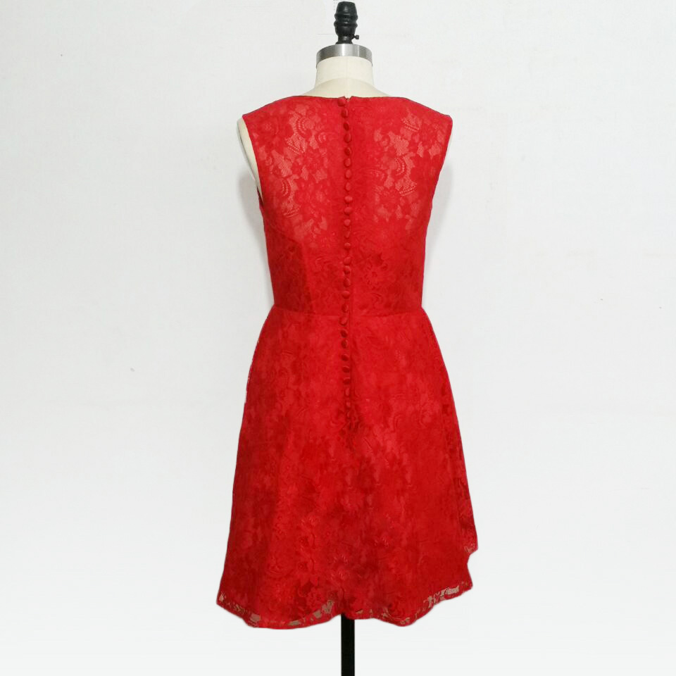 Charming Short Red Bridesmaid Dresses, Beautiful Short Lace Bridesmaid ...