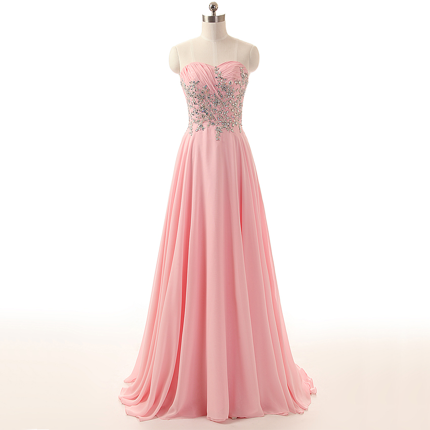 Square Neckline Ruched Chiffon Floor-length Dress Blushing Pink main image 1