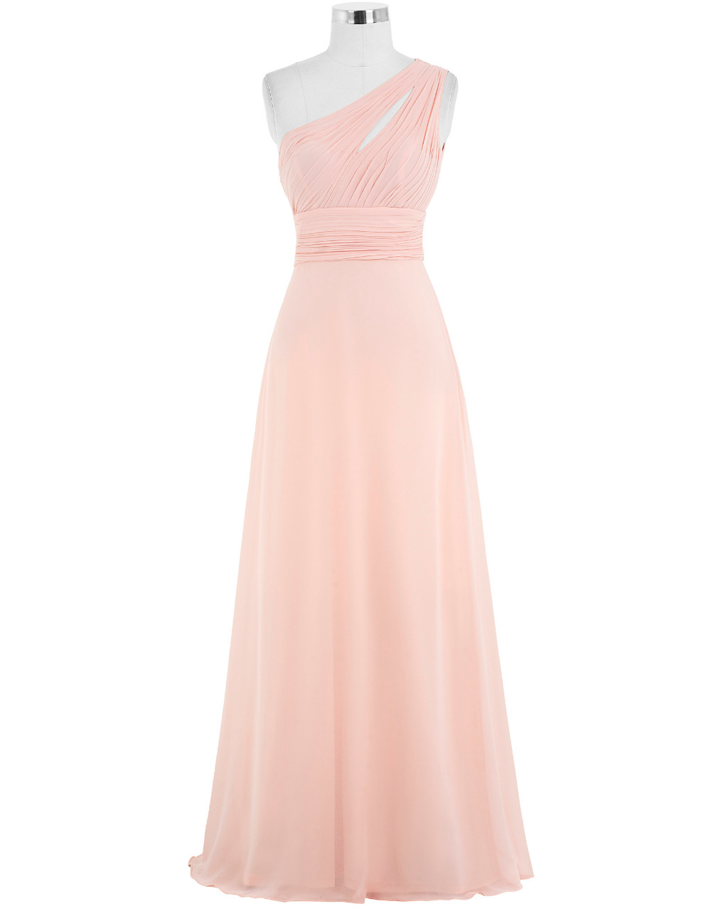 One Shoulder Pink Bridesmaid Dresses,Elegant Long Prom Dresses, Wedding Party dresses, New Arrival Evening Gowns
