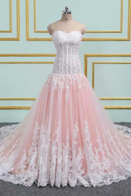 Sexy Sweetheart Neckline Long Prom Dresses 2019 Tulle Beaded Appliques Strapless Evening Dress