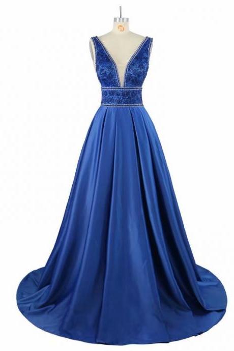 Free Shipping Elegant V Neck Long Prom Dresses 2019 Beading Crystal Strapless Zipper A Line Floor Length Prom Dress Plus Size New Party Dress