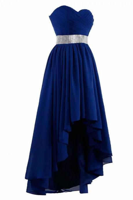 Formal Dress Sweet Blue Prom Dresses 2019 High Low Sweetheart Custom Made Long Dress Party Gowns Evening Dress Vestidos De Gala