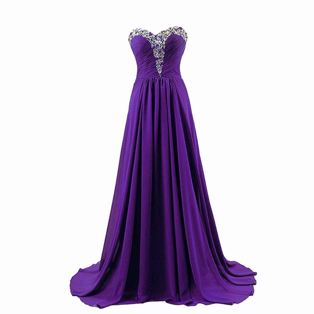 Aline Chiffon Purple Floorlength Empire Chapel Train Bridesmaid Dress